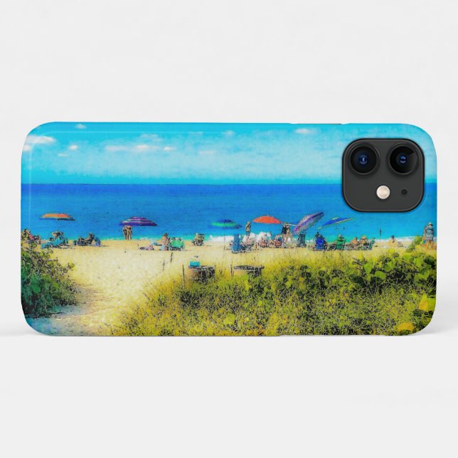 Beach Umbrellas along the Ocean Case-Mate iPhone Case (Back (Horizontal))