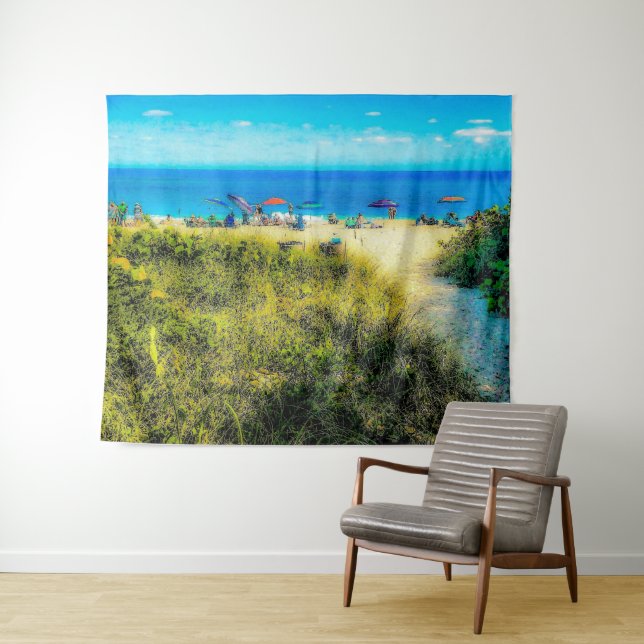 Beach Umbrellas along the Ocean Tapestry (In Situ (Horizontal))