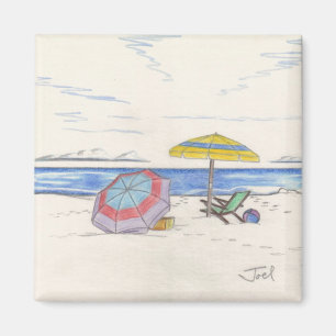 BEACH UMBRELLAS magnet (square)