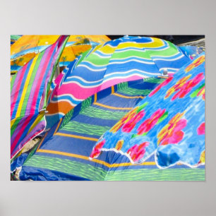 beach umbrellas poster