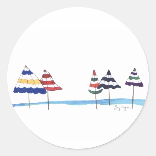 Beach Umbrellas Sticker (Front)