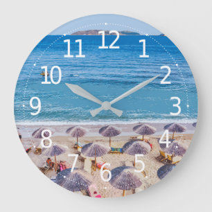 Beach Umbrellas Summer Scenery Wall Clock