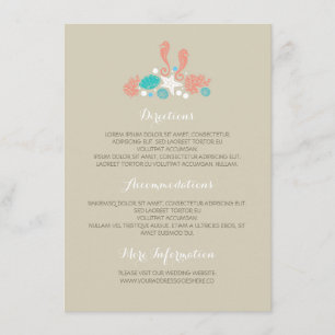 Beach Underwater Treasures Wedding Details Enclosure Card