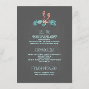 Beach Underwater Treasures Wedding Details Enclosure Card