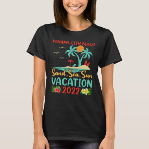Beach Vacation 2022 Retro Sunset Florida Panama Ci T-Shirt