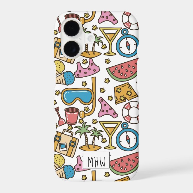 Beach Vacation custom monogram phone cases (Back)