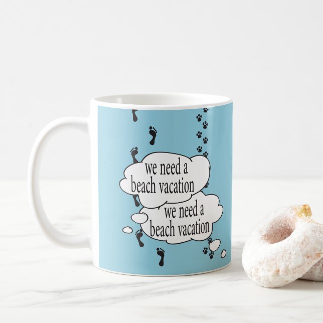 Beach Vacation Dog Lovers Combo Mug (With Donut)