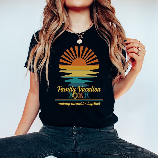 Beach Vacation Family Friends Custom Cool Sunset T-Shirt (Creator Uploaded)