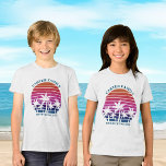 Beach Vacation Family Reunion Custom Cute Kids Tri-Blend Shirt<br><div class="desc">Cool matching tropical family vacation tri-blend kids t-shirts for a girl or boy to wear on an island cruise. Features beautiful palm trees in front of a pretty pink beach sunset. Perfect custom tees for your summer trip to the sea.</div>