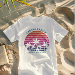 Beach Vacation Family Reunion Custom Tropical<br><div class="desc">Cool matching tropical family vacation tri-blend t-shirts for a dad or brother to wear on an island cruise. Features beautiful palm trees in front of a pretty pink beach sunset. Perfect custom tees for your summer trip to the sea.</div>