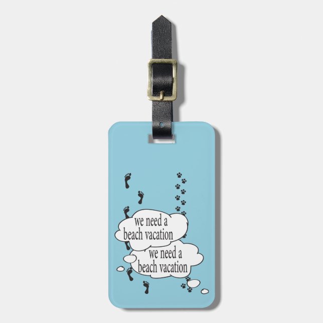 Beach vacation Luggage Tag (Front Vertical)