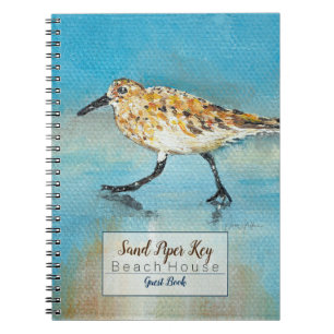 Beach Vacation Rental Customisable Guest Book