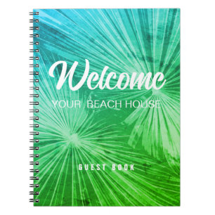 Beach vacation rental property custom guest book