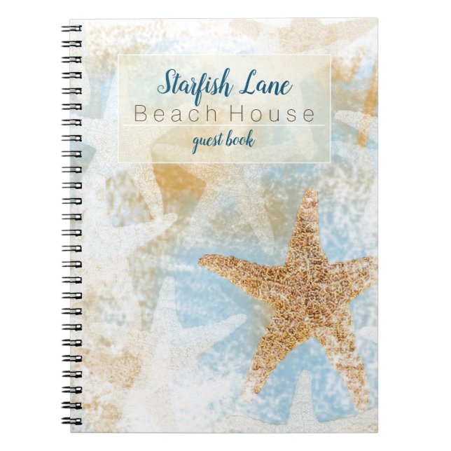 Beach Vacation Rental Starfish Themed Guest Book (Front)