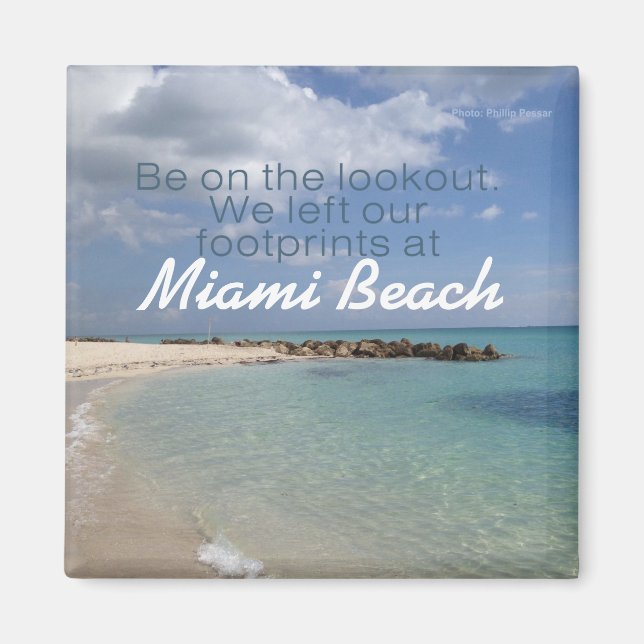 Beach Vacation Travel Souvenir Magnet Miami Etc (Front)