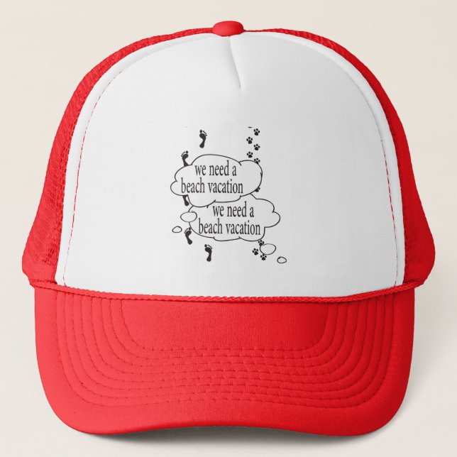 Beach vacation trucker hat (Front)