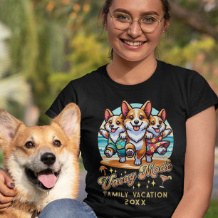 Beach Vacay Mode Funny Corgis Family Vacation T-Shirt