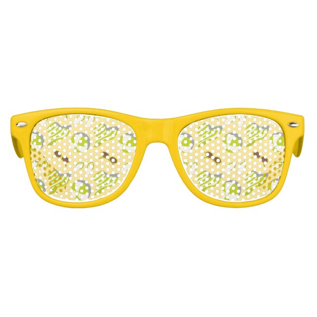 Beach vacay pattern with sunglasses and sun hat  (Front)