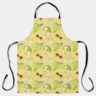 Beach vacay pattern with sunglasses and sun hat apron