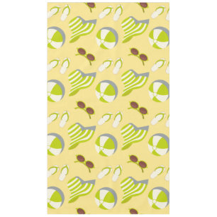Beach vacay pattern with sunglasses and sun hat tablecloth