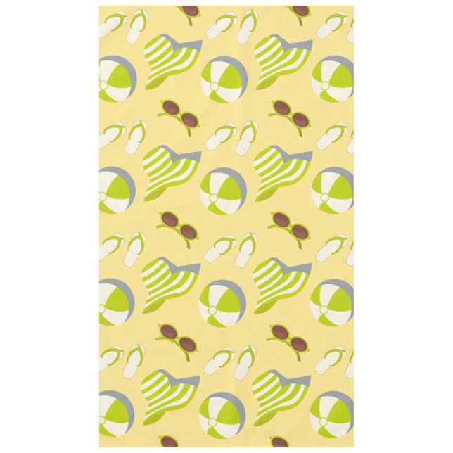 Beach vacay pattern with sunglasses and sun hat  tablecloth (Front)