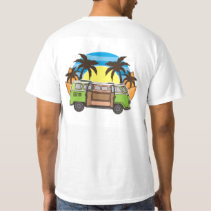 Beach Van and Palm Tree Design T-Shirt