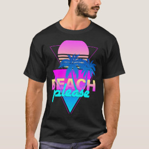 Beach vaporwave retro palm tree & sunset T-Shirt