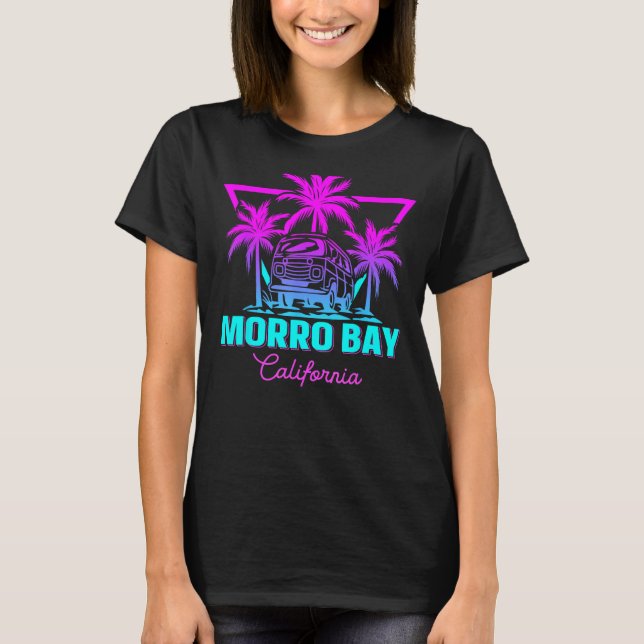 Beach Vaporwave Vacation Souvenir Morro Bay T-Shirt (Front)