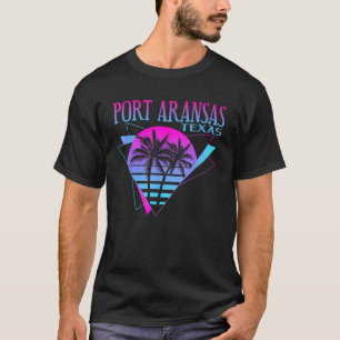 Beach Vaporwave Vacation Souvenir Port Aransas  T-Shirt