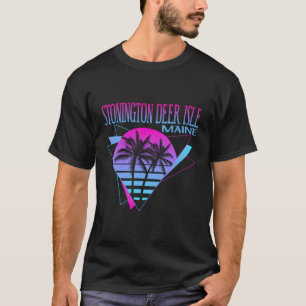 Beach Vaporwave Vacation Stonington Deer Isle T-Shirt