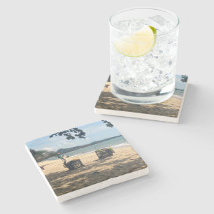 Beach Vendings ... Lamai Beach, Koh Samui Island Stone Coaster