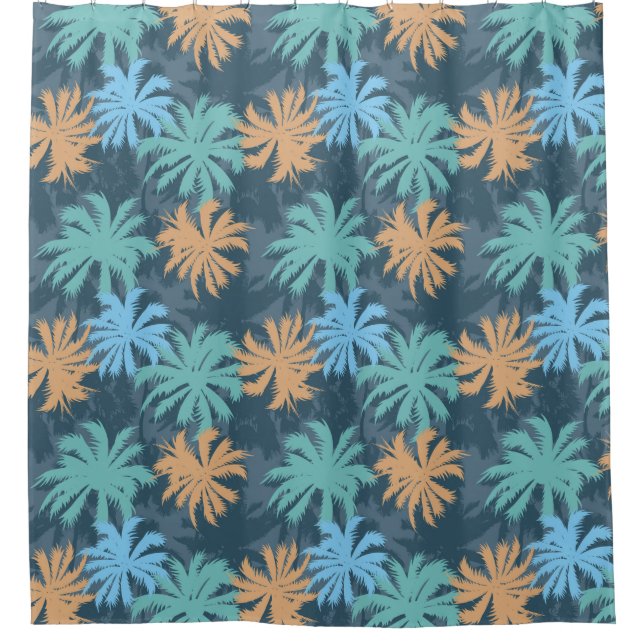 Beach Vibe Palm Tree  Shower Curtain (Front)