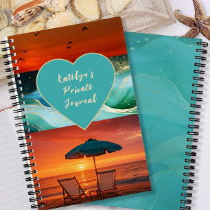 Beach Vibe Sunset Personalised Spiral Notebook
