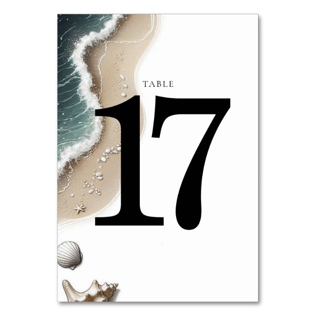 Beach Vibe Table Number (Front)