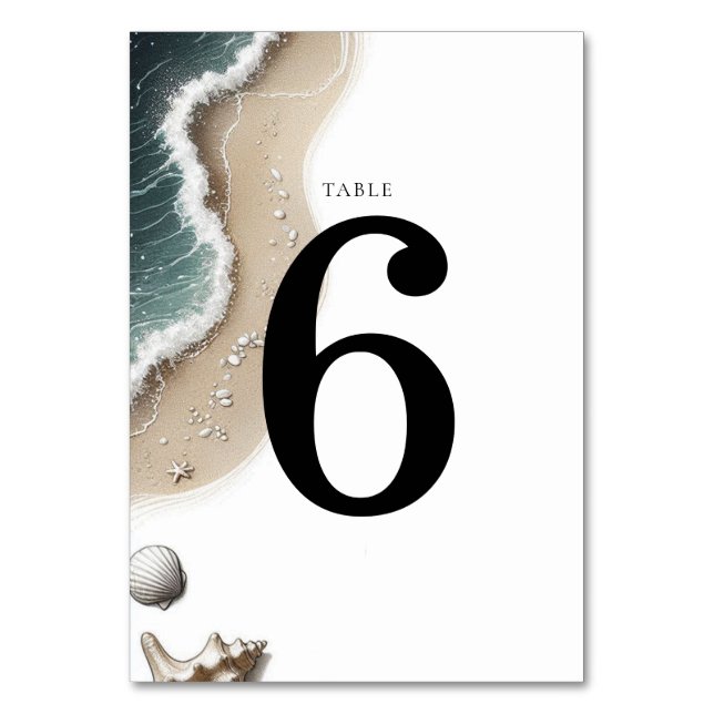 Beach Vibe Table Number (Front)