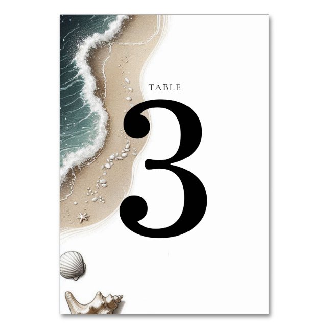 Beach Vibe Table Number (Front)