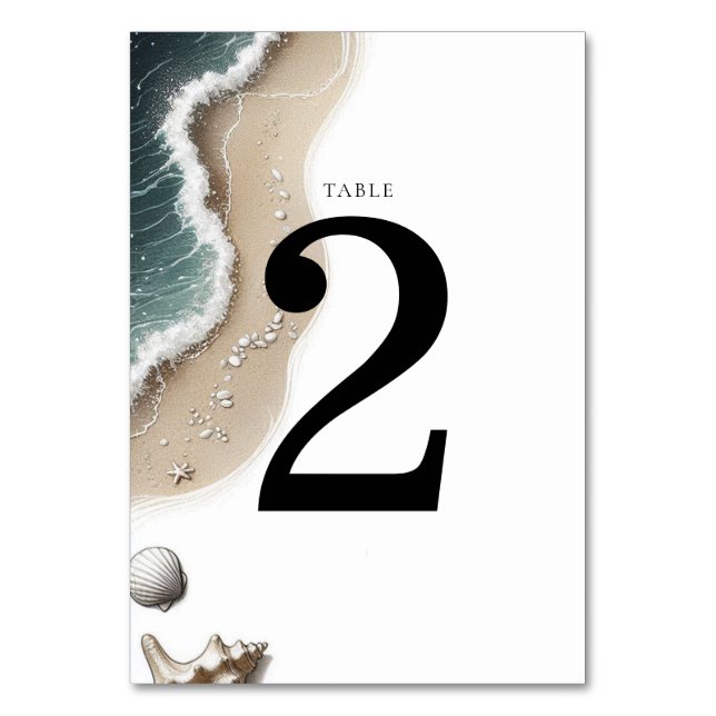 Beach Vibe Table Number (Front)