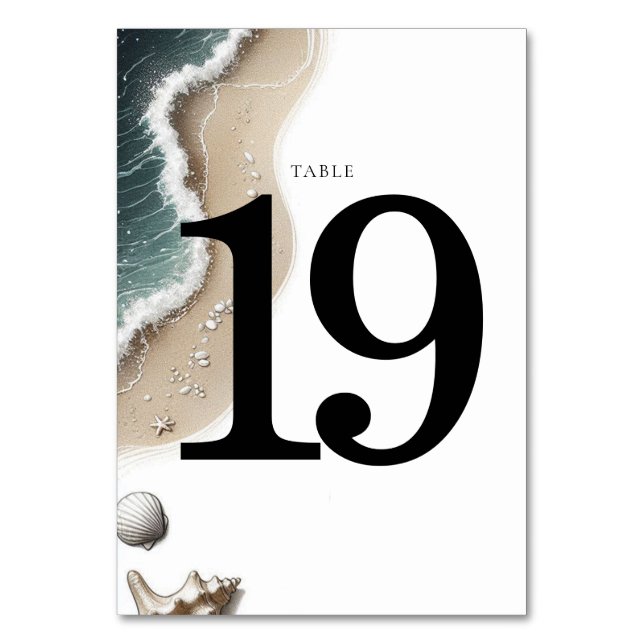 Beach Vibe Table Number (Front)