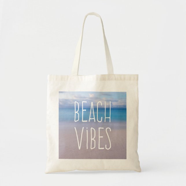 Beach Vibes Beautiful Ocean and Sand Paradise Tote Bag (Front)