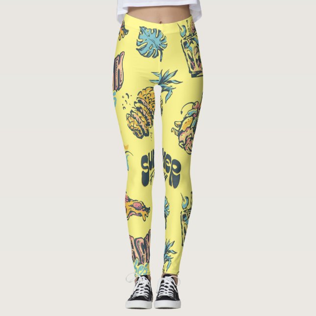 Beach Vibes - Beautiful Summer Pattern Design  Leggings (Front)