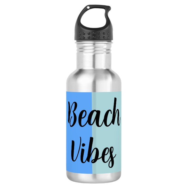 Beach Vibes, Blue Stripes 710 Ml Water Bottle (Front)
