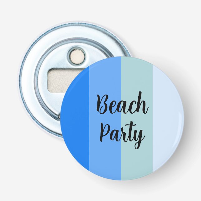 Beach Vibes, Blue Stripes Bottle Opener (Front)