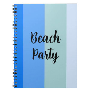 Beach Vibes, Blue Stripes Notebook
