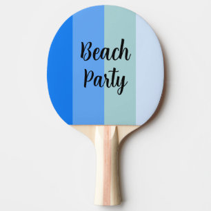 Beach Vibes, Blue Stripes Ping Pong Paddle