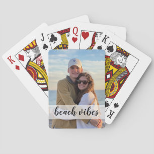 Beach vibes custom photo game night gift playing cards