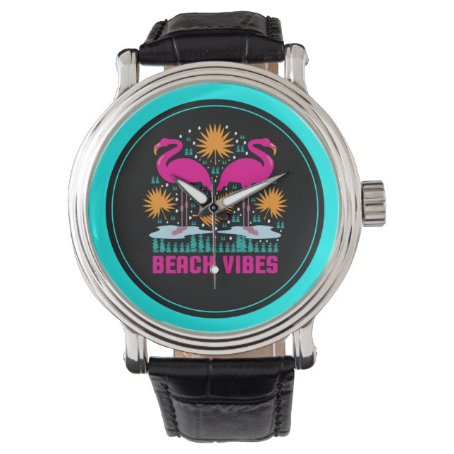 Beach Vibes Flamingos-19501 Watch (Front)