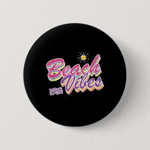 Beach Vibes Gift Summer colourful 6 Cm Round Badge