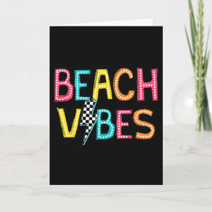 Beach Vibes Hello Summer Vacation Girl Women Teen Card