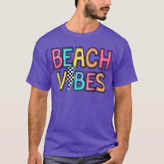 Beach Vibes Hello Summer Vacation Girl Women Teen  T-Shirt