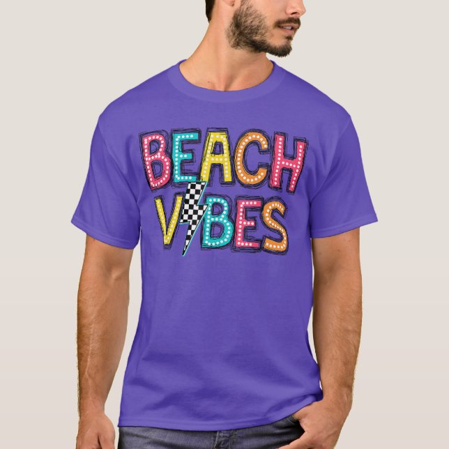 Beach Vibes Hello Summer Vacation Girl Women Teen  T-Shirt (Front)